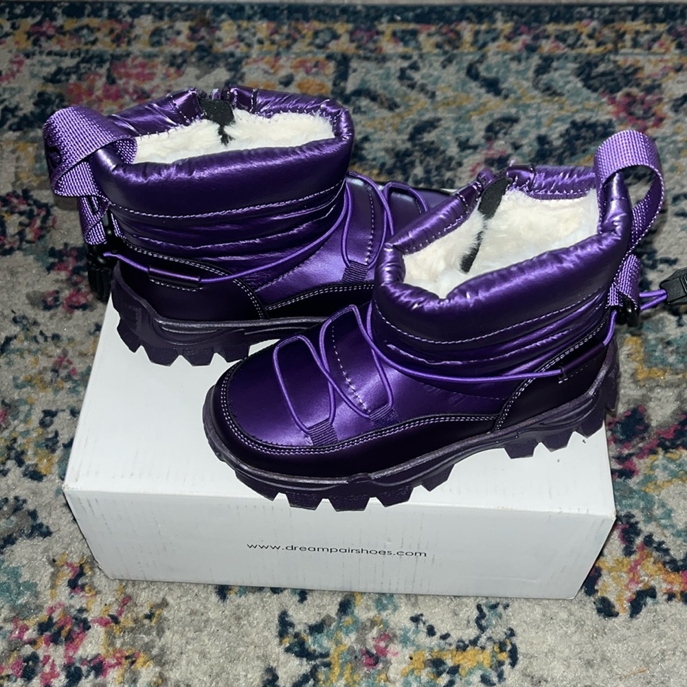 Purple snow boots